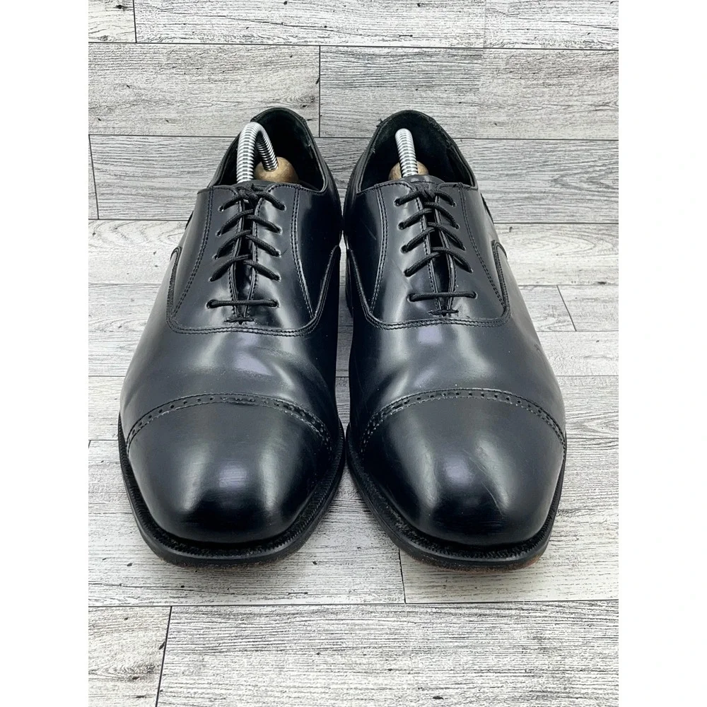 Florsheim Mens Oxford Cap Toe‎ Dress Shoes Black Leather Lace Up Size 10 3E